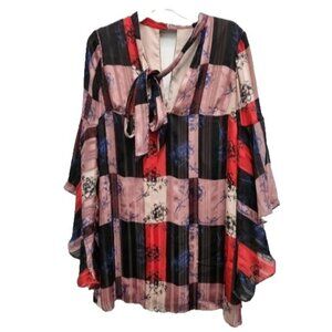 BCBGeneration Womens BOHO Mini Dress Small Multi Floral‎ Bell Sleeve Whimsygoth